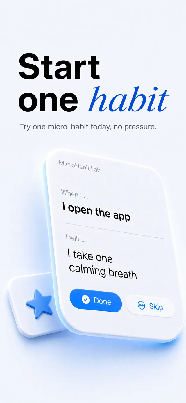 Store-ready MicroHabit Lab slide at the iPad export size